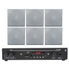 Kit Som Ambiente Receiver Bluetooth + 6 Arandelas De Teto