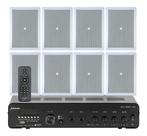 Kit Som Ambiente Teto Gesso Embutir Frahm Bluetooth Usb Controle Remoto + 8 Arandelas Jbl