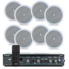 Kit Som Ambiente Teto Gesso Embutir Frahm Slim 1600 Bluetooth + 8 Arandelas Jbl