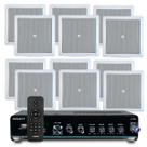 Kit Som Ambiente Teto Gesso Embutir Frahm Slim 2000 Bluetooth Usb + 12 Arandelas Jbl Embutir Teto
