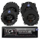 Kit Som Automotivo Bluetooth Jbl Carro Usb Sd Mp3 Player + 4 Alto Falantes Portas Jbl