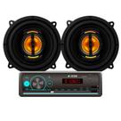 Kit som automotivo radio ht1015, bt alto falante leson jb4"4