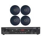 Kit Som Residencial Bluetooth + 4 Arandelas Pretas Coaxial