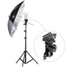 Kit Sombrinha Rebatedora Preta/Prata Greika 101cm + Tripé de Iluminação 2 Metros