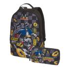 Kit Sonic Mochila Costas Sonic Top Speed + Estojo Sonic Top Speed Pacific