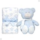 Kit Soninho Ursinho com Mantinha Azul Para Bebês 18068 - Buba Kit Soninho Ursinho com Mantinha Azul Para Bebês 18068 - Buba