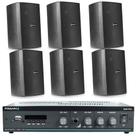Kit Sonorização Ambiente Slim 1800 Bluetooth e 6 Caixas Frahm Preta