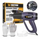 Kit Soprador Térmico 2000w Com Luva de Malha e Óculos de Segurança