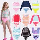 Kit Sortido 6 Peças de Roupas Infantis Menina Moda Praia- 3 Tops + 3 Calcinhas