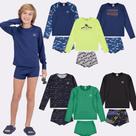 Kit Sortido 6 Peças de Roupas Infantis Menino Moda Praia- 3 Camisas + 3 Sungas