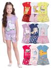 Kit Sortido 8 Peças Pijama Curto Bebê Menina 4 Camisas 4 Bermudas Kit 4 Pijamas menina Bebê Roupa Infantil