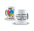 Kit Sou Pai de Autista Caneca+Chaveiro e Cordão Puzzle