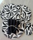 Kit Sousplat 6 Lugares Redondo Para Mesa Posta Com Base MDF e Guardanapo