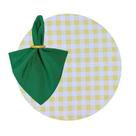 Kit Sousplat Completo Mesa Posta Xadrez Festa Junina Guardanapos e Porta Guardanapos