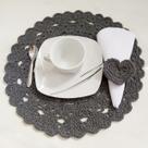 Kit Sousplat de Crochê 04 peças Arabesco Artesanal Kennedy