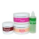 Kit Spa dos Pés Repos 4 produtos - Amaciante 120ml Creme Ureia 120g Esfoliante 250g Parafina 250g