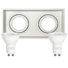 Kit Spot de Embutir Hub Retangular Branco Luminatti + 2 Lâmpadas LED Dicróica 6,5W Black+Decker