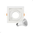 Kit Spot De Embutir Recuado PAR20 LED 6000K Quadrado Direcionável