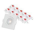 Kit Spot LED Quadrado Branco Direcionável 5W 10 Unidades Kit Spot LED Quadrado Branco Direcionável 5W 10 Unidades