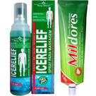 Kit Spray Para Massagem Icerelief + Pomada Massageadora Mil Dores 100g