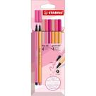 Kit STABILO PINK 8 Canetas Rosa (4 Point 88 + 4 Pen 68) Fineliner + Pincel, Estojo Completo Kit STABILO PINK 8 Canetas Rosa (4 Point 88 + 4 Pen 68) Fineliner + Pincel, Estojo Completo