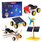Kit STEM SCAEMO Solar Motor 4 em 1, brinquedo científico elétrico para crianças