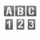 Kit Stencil Letras e Números Vazados 10cm em Aço para Pintura