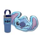 Kit Stitch Descanso Almofada Formato Stitch e Copo Térmico 650ml Zona Criativa