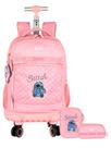 Kit Stitch Mochila Rodas + Estojo Box e Estojo Triplo Luxo Kit Stitch Mochila Rodas + Estojo Box e Estojo Triplo Luxo