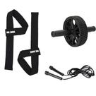 Kit Strap + Roda Abdominal + Corda Treino Funcional Academia