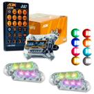 Kit Strobo AJK RGB Rítmico 3.0 + 4 Faróis 6W