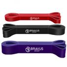 Kit Super Band Bravus Sport Leve, Média e Forte Borracha Elástico Extensor