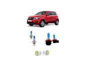 Kit Super Branca Farol Alto Baixo Milha Fiat Mobi Like