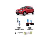 Kit Super Branca Farol Alto Baixo Milha Fiat Mobi Like