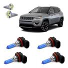 Kit Super Brancas Luz Milha Drl Jeep Compass 8500k Kit Super Brancas Luz Milha Drl Jeep Compass 8500k