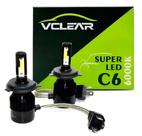 Kit Super Led C6 Plus Ultra 12v 24v 6000k 7800 Lumens - H4 - Branca