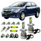 Kit Super Led Farol Alto Baixo GM Cobalt 2011 A 2014 Leds Placa Ré Teto Farolete