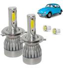 Kit Super Led Fusca 1971 a 1996 Farol Alto e Baixo H4 20000 Lumens
