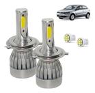 Kit Super Led Gol G6 2013 a 2016 Farol Foco Simples Alto e Baixo H4 20000 Lumens