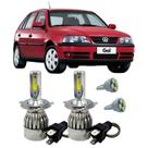 Kit Super Led H4 6000K Farol Auto Baixo Gol G2 ao G4 + T10