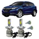 Kit Super Led H4 6000K Farol Auto Baixo HR-V 2015/2018 + T10