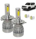 Kit Super Led Renegade 2016 a 2021 Farol Alto e Baixo H4 20000 Lumens