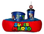 Kit Super Mario Almofada + Balde Pipoca Copo Canudo Oficial Kit Super Mario Almofada + Balde Pipoca Copo Canudo Oficial