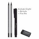 Kit Supersoft com 2 Lápis Grafite+Caneta Fine Pen+Borracha