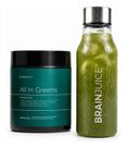 Kit Suplemento All In Greens E Garrafa Premium de Treino Brainjuice