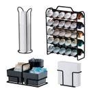 Kit Suporte 50 Cápsulas Nespresso Porta Copos Descartável Suporte Sachês Porta Guardanapos Preto Fosco - Future Kit Suporte 50 Cápsulas Nespresso Porta Copos Descartável Suporte Sachês Porta Guardanapos Preto Fosco - Future