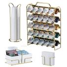 Kit Suporte 50 Cápsulas Nespresso + Porta Copos Guardanapos Sachês Dourado - Future Kit Suporte 50 Cápsulas Nespresso + Porta Copos Guardanapos Sachês Dourado - Future