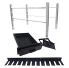 kit suporte 80cm c/gaveta cinzas e porta espeto 12 - preto