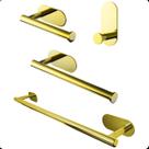 Kit Suporte Acessórios Banheiro Lavabo Aço Inox Dourado Gold