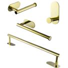 Kit Suporte Acessórios Banheiro Lavabo Aço Inox Dourado Gold